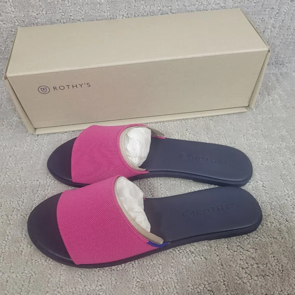Rothy's The Slide Lotus Flat Sandals Women's Size US 7.5, 8.5, 9, 9.5,10